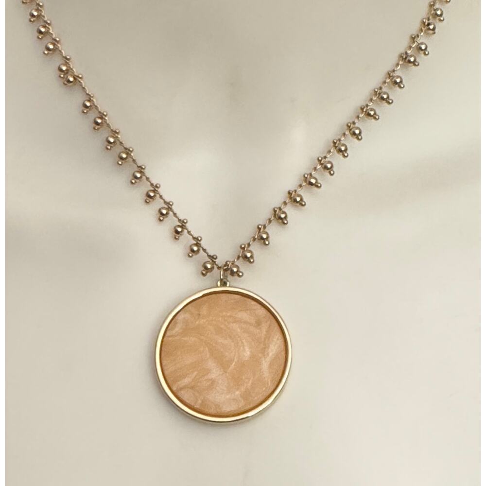Ann Taylor Factory Gold and Peach Pendant Necklace